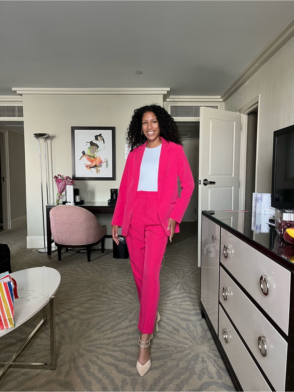 Express Hot Pink Women's Blazer & Matching Trousers